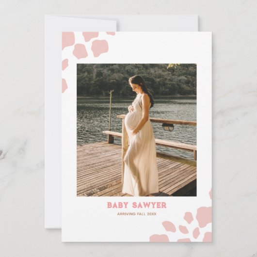 Westerne Waterverf Foto Baby Girl Shower Kaart (Achterkant)