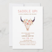 Westerne Waterverf Foto Baby Girl Shower Kaart (Voorkant)