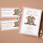 Westerne Waterverf Foto Baby Girl Shower Kaart