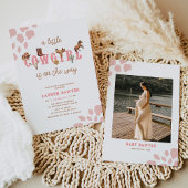 Westerne Waterverf Foto Baby Girl Shower Kaart