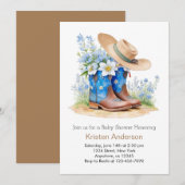 Westerne Waterverf Laarzen en Pet Baby shower Kaart (Voorkant / Achterkant)