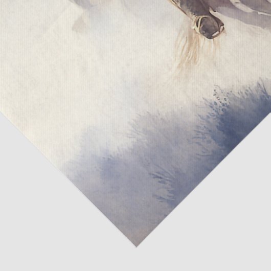 Westerne Waterverf "Positie - de Chase" Tissuepapier (Detail)