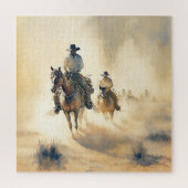 Westerne Waterverf "Riders in the Dawn" Legpuzzel (Verticaal)