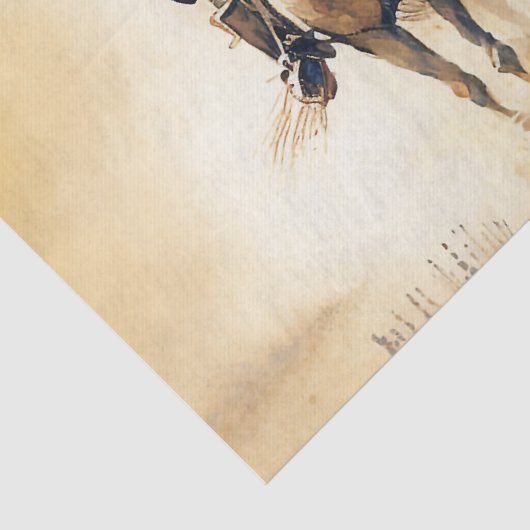 Westerne Waterverf "Riders in the Dawn" Tissuepapier (Detail)