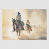 Westerne Waterverf "Riders in the Dawn" Tissuepapier (Voorkant)