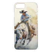 Westerne Waterverf "Rodeo Bull Rider" Case-Mate iPhone Case (Achterkant)