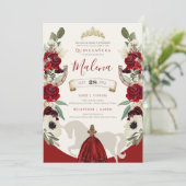 Westerne Waterverf van Burgundy Red Charro Quincea Kaart (Staand voorkant)