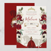 Westerne Waterverf van Burgundy Red Charro Quincea Kaart (Voorkant / Achterkant)