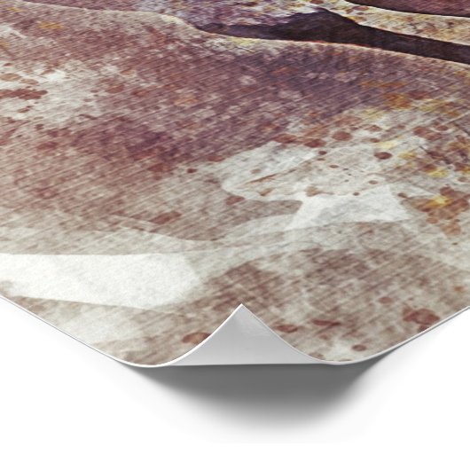 Westerne Waterverf van wilde paarden Poster (Hoek)