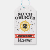 Westerne Waterverf Verjaardag Dank u Labels Cadeaulabel (Voorkant)