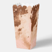 Westerne Wedding Blush Koeienhuid Country Popcorn Bedankdoosjes (Achterkant)