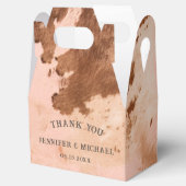 Westerne Wedding Blush Koeienhuid Land Bedankdoosjes (Geopend)