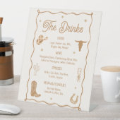 Westerne Wedding Drink Menu Bar Reclamebord Met Voetstuk (Insitu)