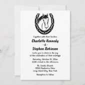 Westerne Wedding Horse Country Hoefijzer Zwart Kaart (Voorkant)