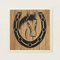 Westerne Wedding Horse Hoefijzer Country Wood
