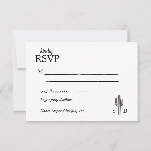  Westerne Wedding RSVP kaart (Voorkant)