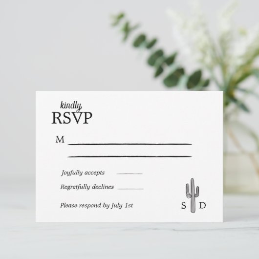 Westerne Wedding RSVP kaart (Staand voorkant)