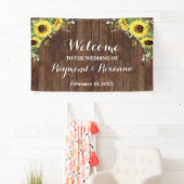 Westerne Welkomstbruiloft zonbloemen Greenery Spandoek (Insitu)