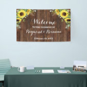 Westerne Welkomstbruiloft zonbloemen Greenery Spandoek (Beurs)