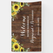 Westerne Welkomstbruiloft zonbloemen Greenery Spandoek (Verticaal)