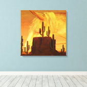 Westerne wereld canvas afdruk (Insitu (Houten vloer))
