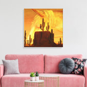 Westerne wereld canvas afdruk (Insitu (Woonkamer))