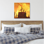 Westerne wereld canvas afdruk (Insitu (Slaapkamer))