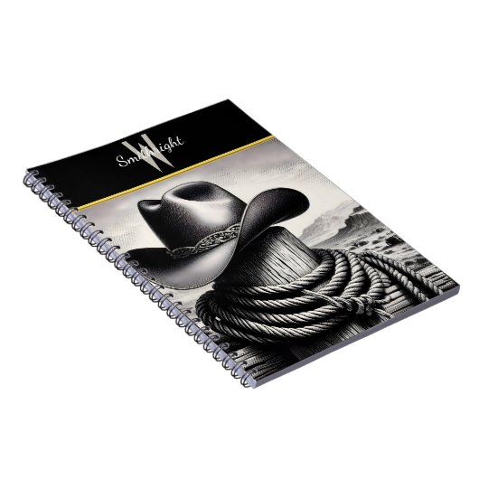 Westerne Whimsy: Cowboy Pet & Lasso Notitieboek (Rechterzijde)