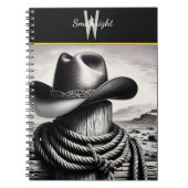 Westerne Whimsy: Cowboy Pet & Lasso Notitieboek (Voorkant)