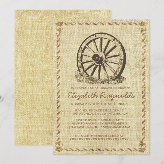 Westerne wielbridale schoeiseluitvindingen kaart (Voorkant / Achterkant)