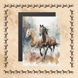 Westerne Wild Horse Magnetische Kaart