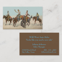 Westerne Wild West Cowboys Bucking Horses Visitekaartje