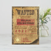 WESTERNE WILD WEST WEST WEST WANTIFICEERT UITNODIG KAART (Staand voorkant)