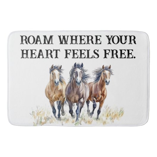 Westerne wilde & gratis Mustang paarden Badmat (Voorkant)