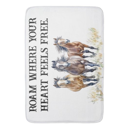 Westerne wilde & gratis Mustang paarden Badmat (Voorkant Verticaal)