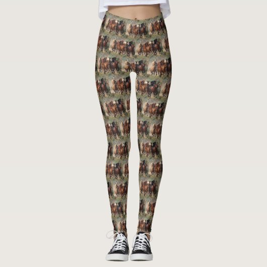 Westerne Wilde Mustangs Leggings (Voorkant)