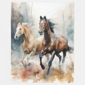Westerne wilde paarden fleece deken (Voorkant)