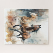 Westerne wilde paardenpuzzel legpuzzel (Horizontaal)