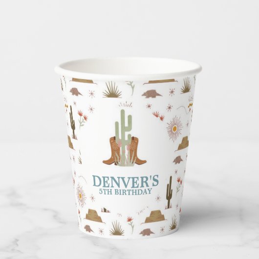 Westerne Wilde West Cowboy Birthday Party Papieren Bekers (Voorkant)