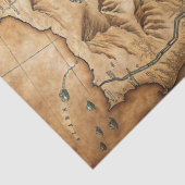 Westerne Wilde Westen Oude Schatkaart waterverf Tissuepapier (Detail)