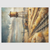 Westerne wilde westen oude spoorlijn in prairie tissuepapier (Voorkant)