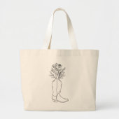 Westerne Wildflower Cowboy Boot Grote Tote Bag (Voorkant)
