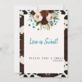 Westerne Wildflowers boho "Love is Sweet" Teken Kaart (Voorkant)