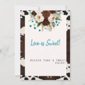 Westerne Wildflowers boho "Love is Sweet" Teken Kaart (Achterkant)