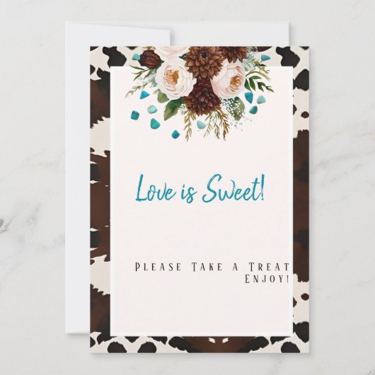 Westerne Wildflowers boho "Love is Sweet" Teken Kaart (Achterkant)