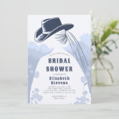 Westerne Wildflowers Rustic I Do Blue Vrijgezellen Kaart (Staand voorkant)