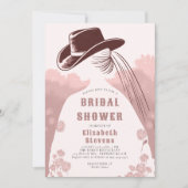 Westerne Wildflowers Rustiek Roze Chic Vrijgezelle Kaart (Voorkant)