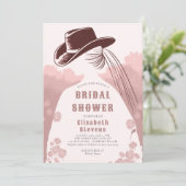 Westerne Wildflowers Rustiek Roze Chic Vrijgezelle Kaart (Staand voorkant)