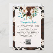 Westerne Wildflowers Turquoise Honeymoon Fund teke Kaart (Voorkant)