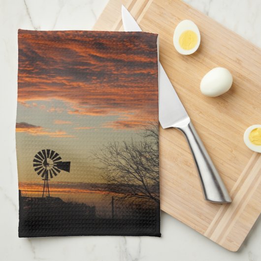 Westerne windmolen theedoek (Quarter Fold)